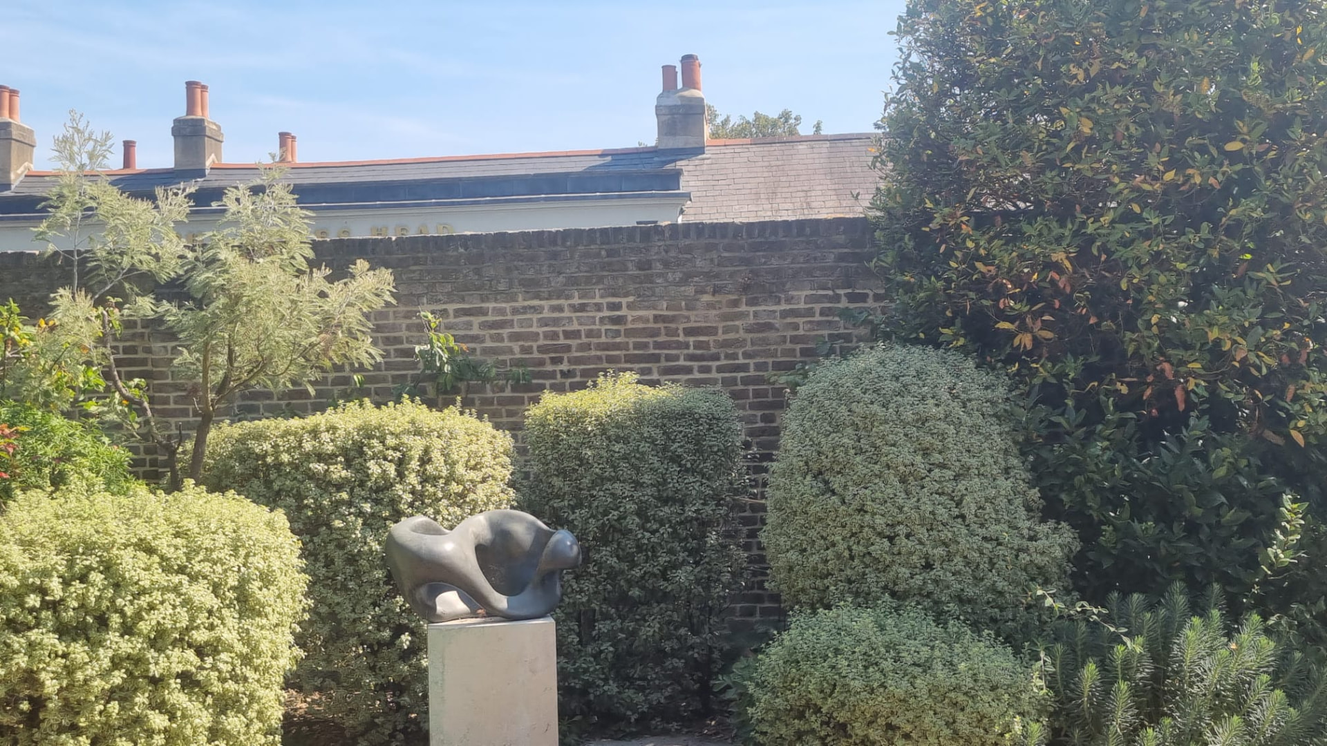Garden view of the Hampton wall after lime repointing